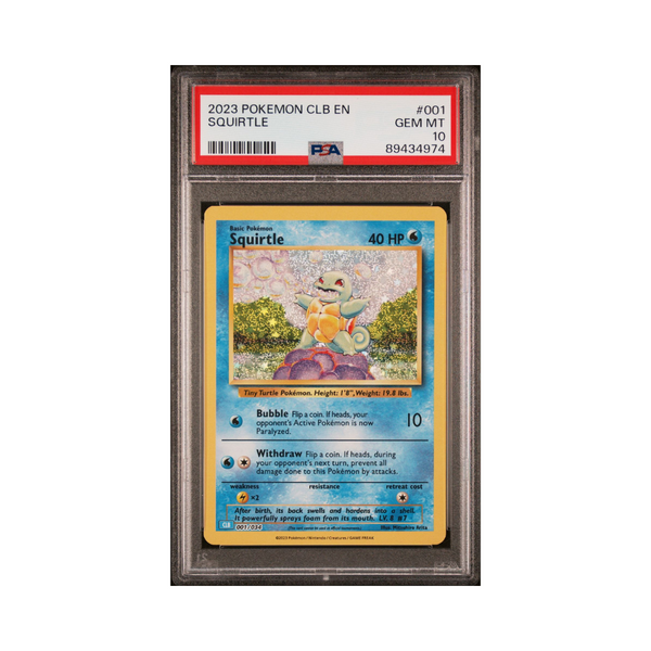 2023 POKEMON CLB-TRADING CARD GAME CLASSIC BLASTOISE & SUICUNE ex DECK 001 SQUIRTLE - PSA 10