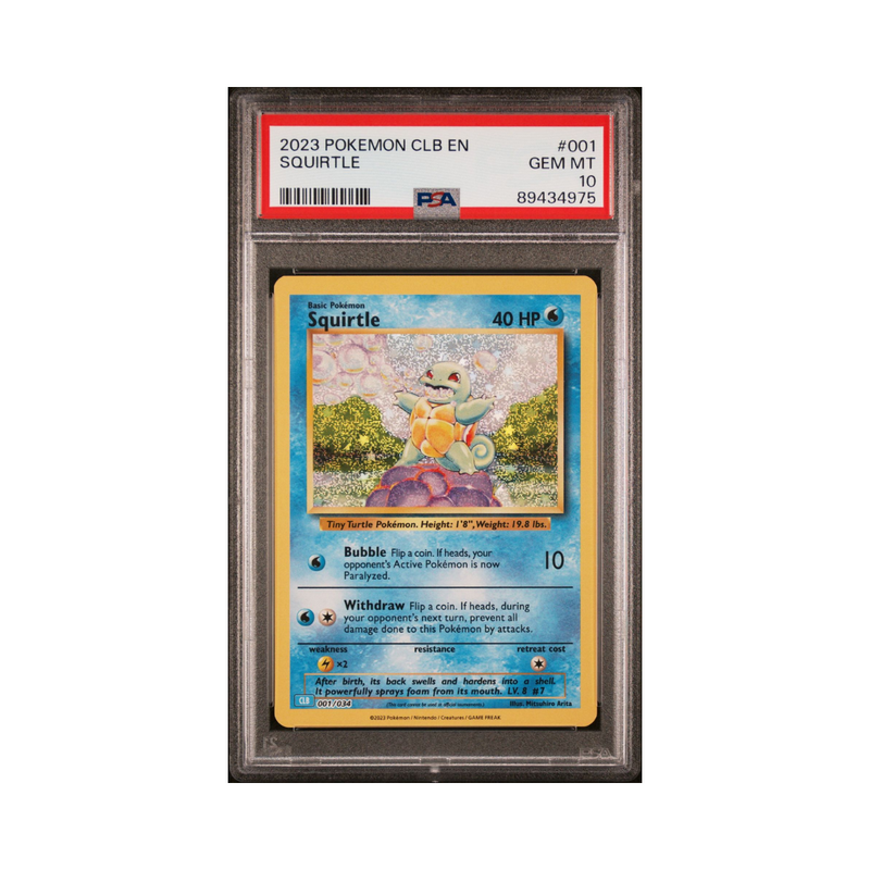 2023 POKEMON CLB-TRADING CARD GAME CLASSIC BLASTOISE & SUICUNE ex DECK 001 SQUIRTLE - PSA 10