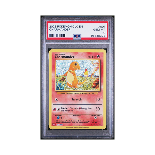 2023 POKEMON CLC-TRADING CARD GAME CLASSIC CHARIZARD & HO-OH ex DECK 001 CHARMANDER - PSA 10