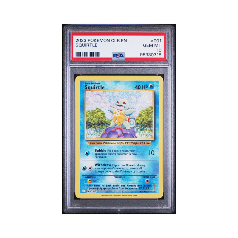 2023 POKEMON CLB-TRADING CARD GAME CLASSIC BLASTOISE & SUICUNE ex DECK 001 SQUIRTLE - PSA 10