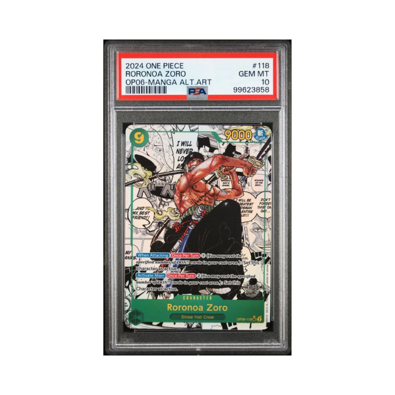 2024 One Piece - Roronoa Zoro - Op06 Manga Alt Art - PSA 10