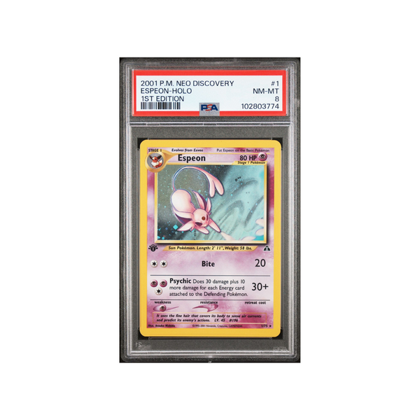 2000 Neo Discovery - Espeon 1st Edition - PSA 8