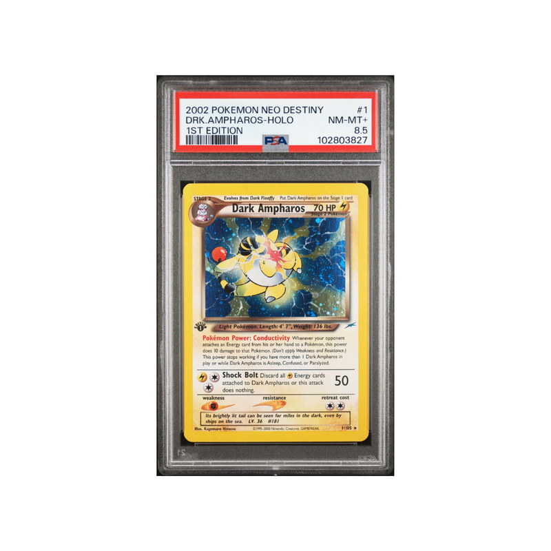 2002 Neo Destiny - Dark Ampharos 1st Edition - PSA 8.5