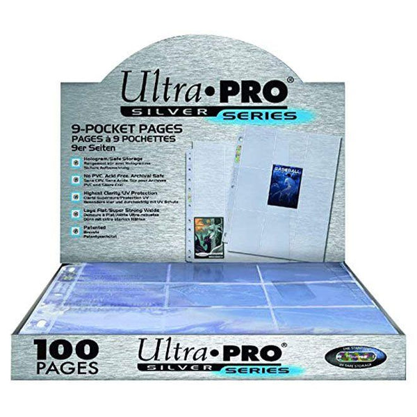 UP - SILVER 9-POCKET PAGES (11 HOLE) DISPLAY (100 PAGES)